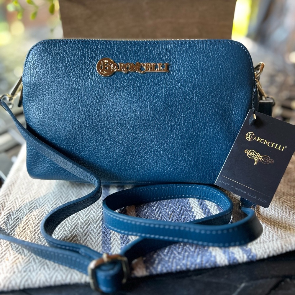 BARONCELLI Genuine Italian Leather Crossbody Handbag